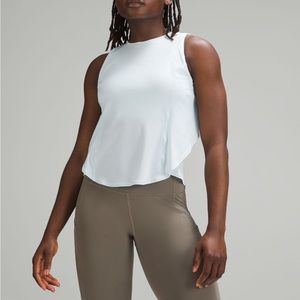 Lululemon fold over running tank top powder blue size 4